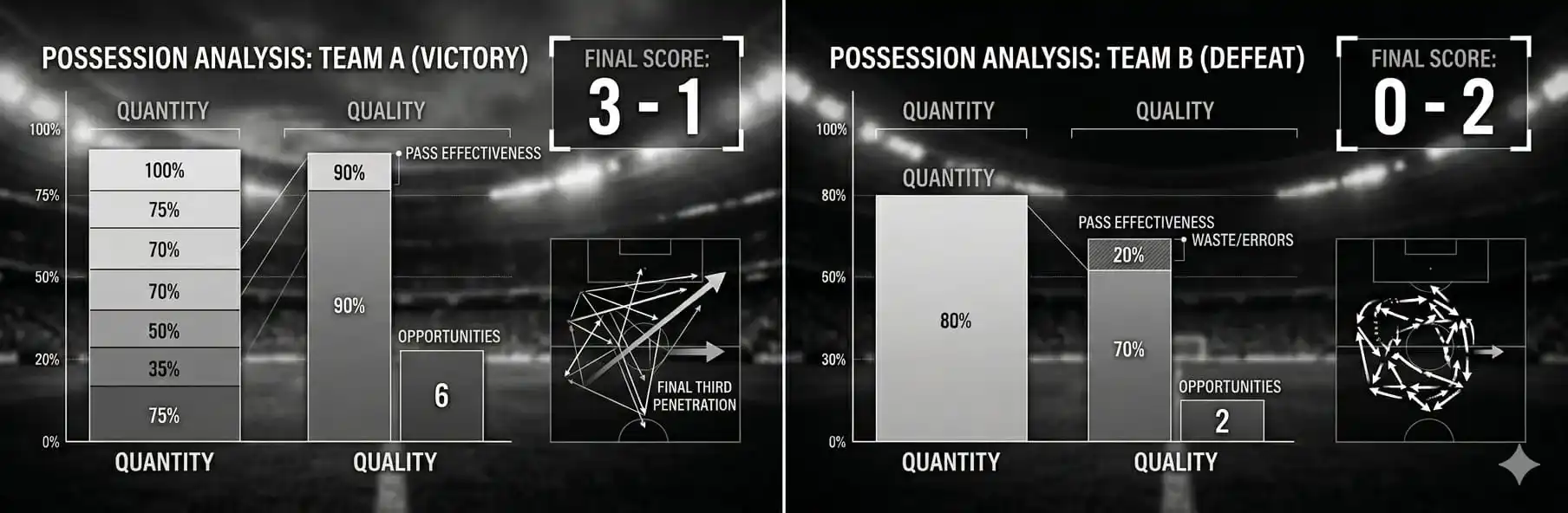 Tactical analysis of ball possession in team sports