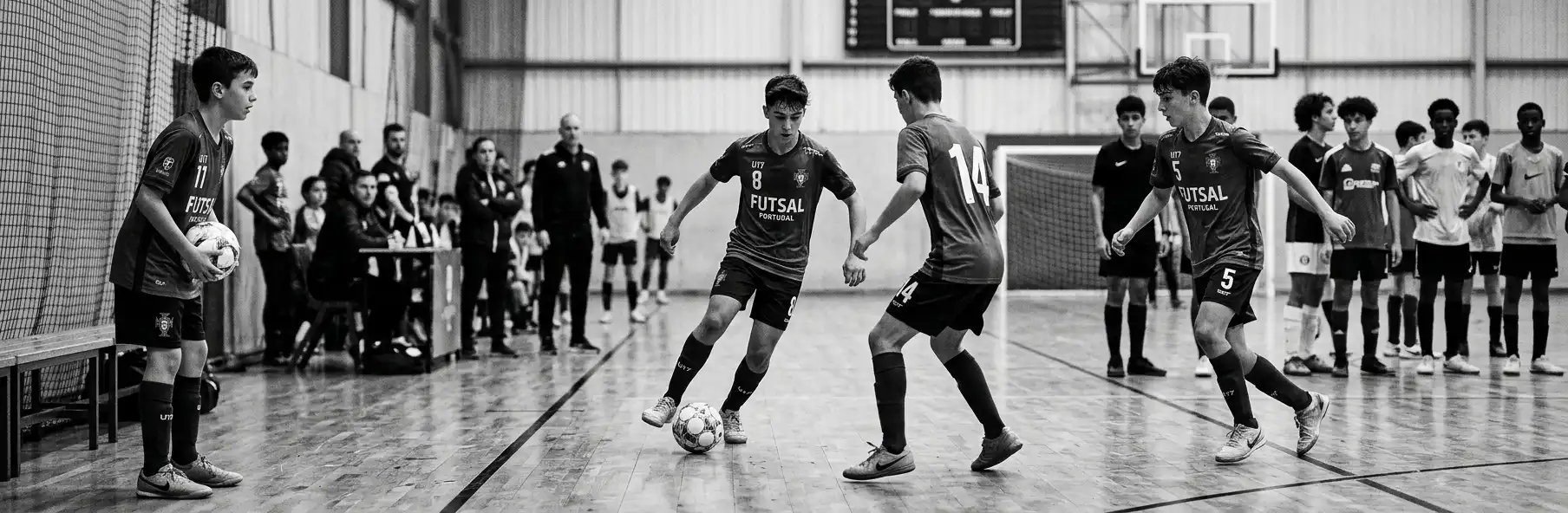 Young futsal and other-sport players at a youth training session