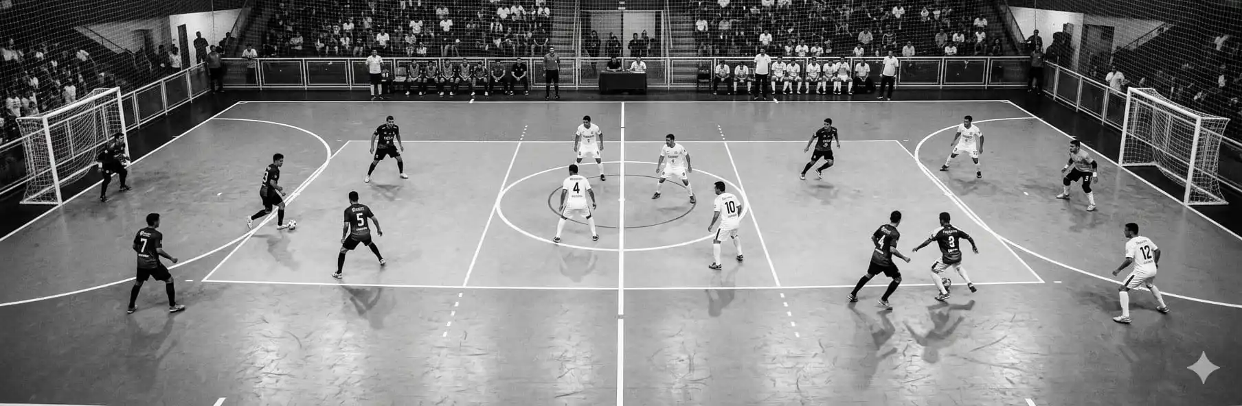 Futsal tactical board showing a 3-1 system drawn by a coach