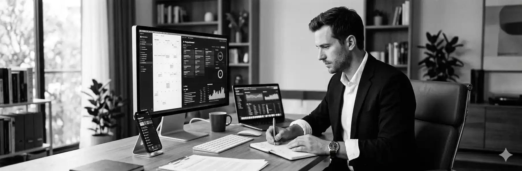 Athlete planning training routines with digital tools