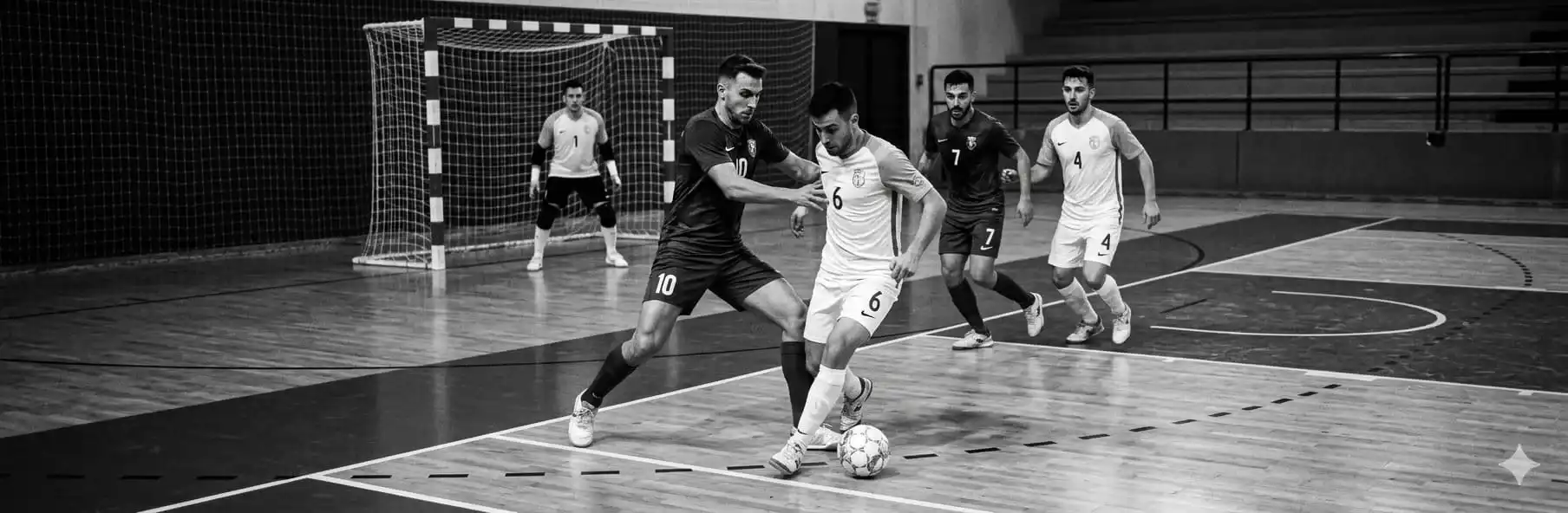 High press in futsal. players pressing the opposition on the ball