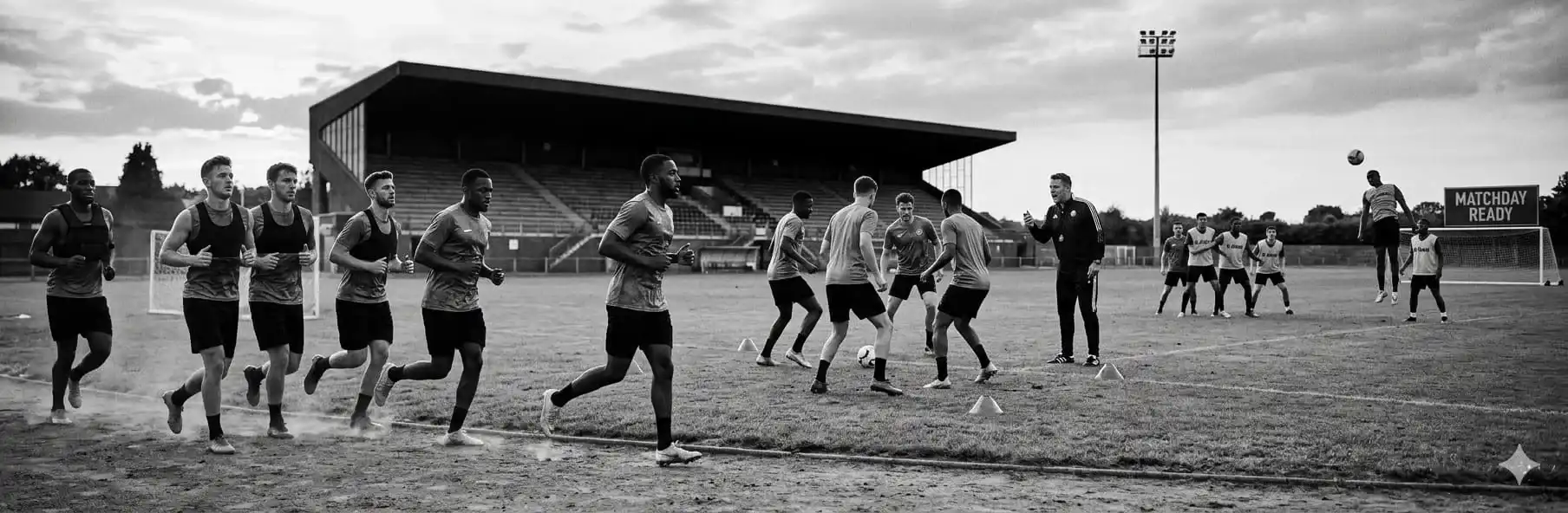 Football coach planning pre-season with coaching staff