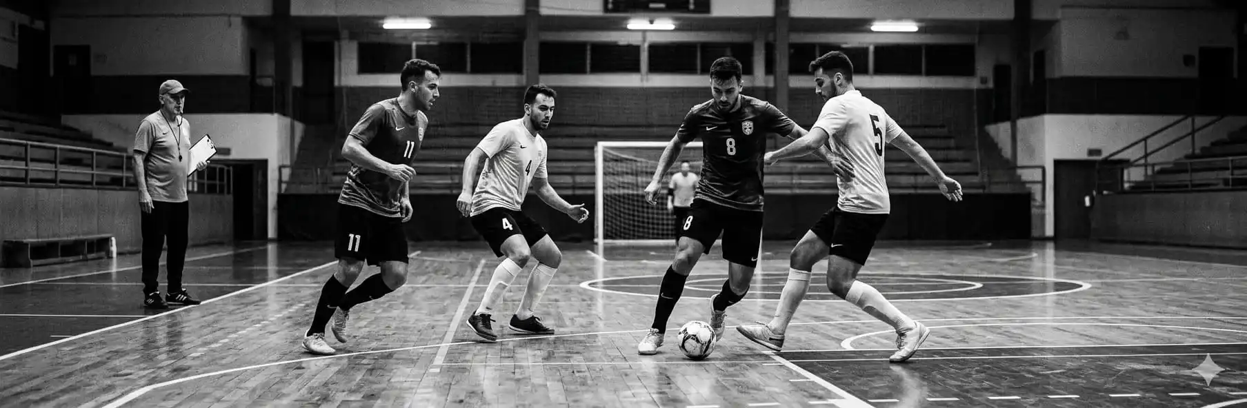 Futsal players in a small-sided game during training session